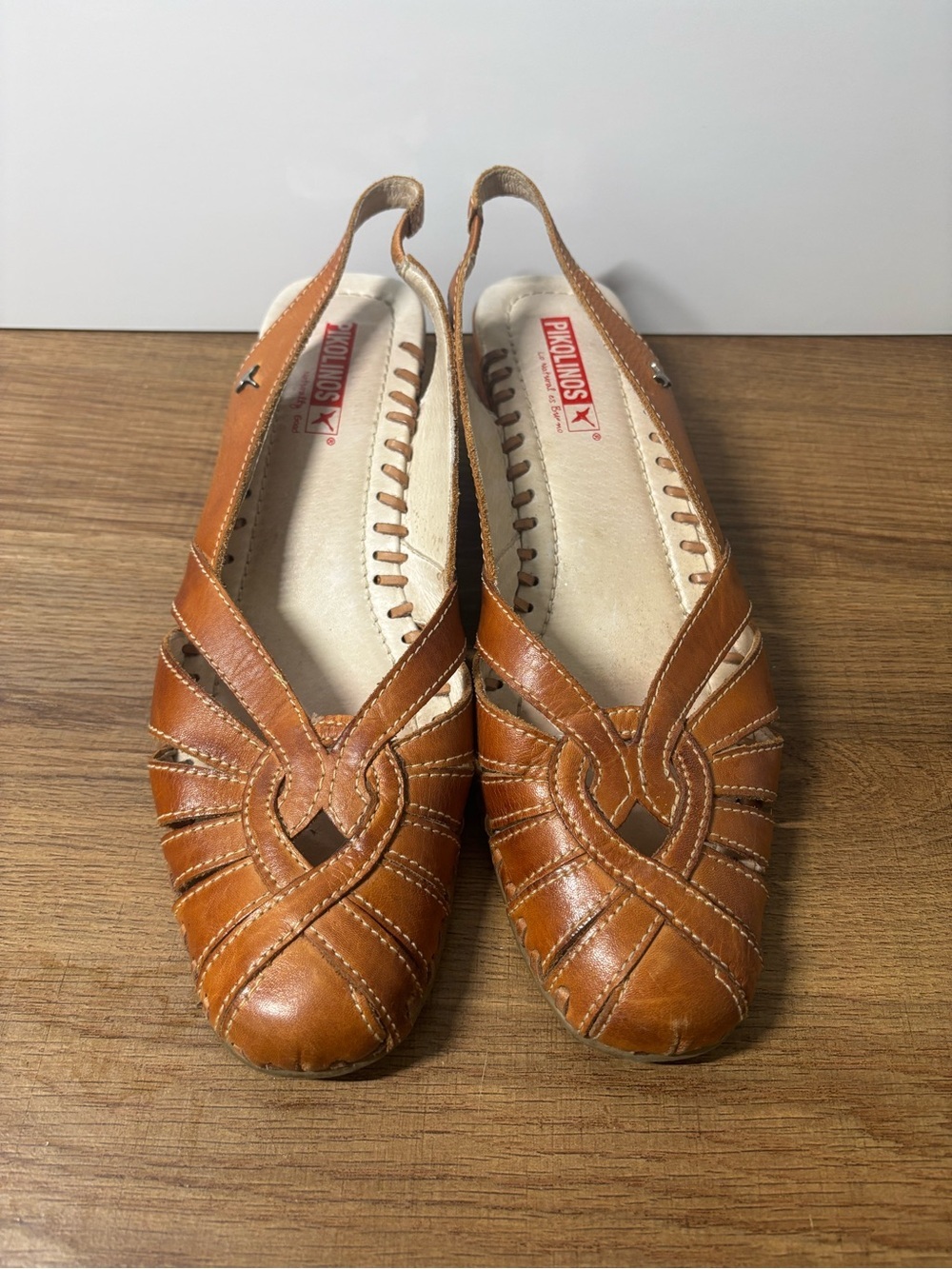 PIKOLINOS Cognac Leather Slingbacks, cottagecore, grandma, costal, whimsical